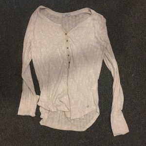 Beige long sleeve shirt